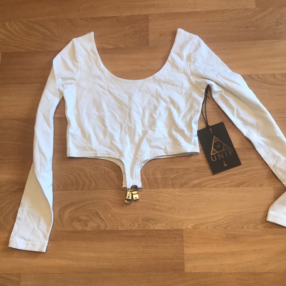 UNIF small white suspender crop top